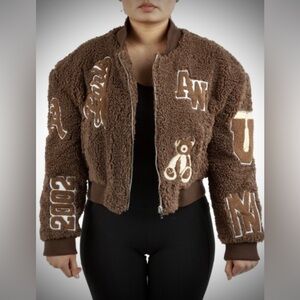 Brown Teddy Bomber Jacket